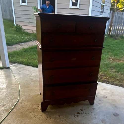Dark wood brown drawer tall - dark, 6-drawer