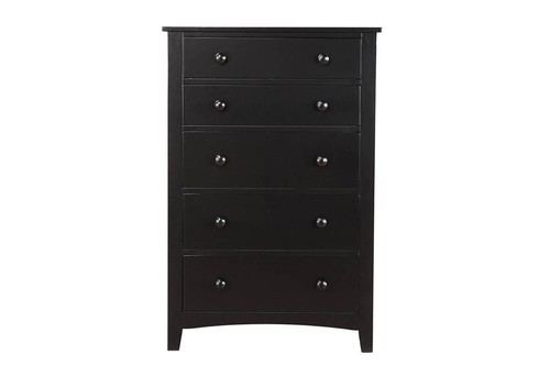 Black drawer tall chest - black, 5